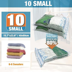 HIBAG Vacuum Storage Bags, 10 Jumbo Space Saver Vacuum Seal Bags, Space Bags, Vacuum Sealer Bags for Clothes, Comforters, Blankets, Bedding (10J)