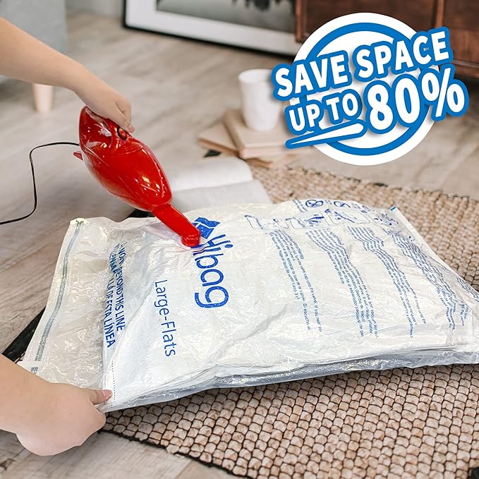 HIBAG Vacuum Storage Bags, 10 Jumbo Space Saver Vacuum Seal Bags, Space Bags, Vacuum Sealer Bags for Clothes, Comforters, Blankets, Bedding (10J)